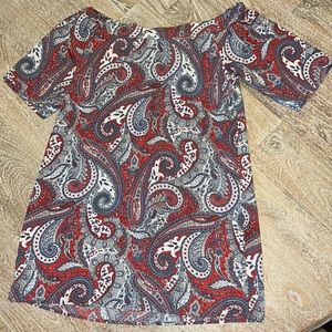 Paisley off the shoulder dress